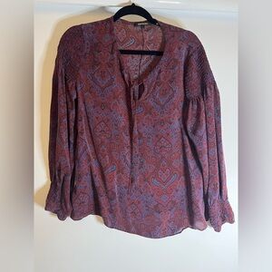 Kobi Halperin Red and Blue Patterned Blouse